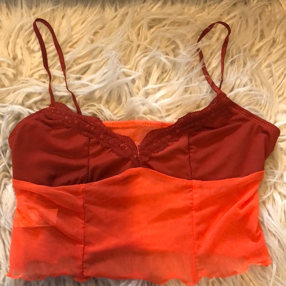 Red and orange crop top